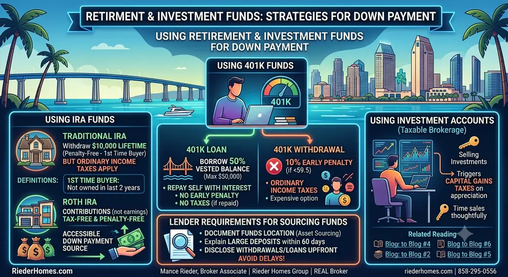 Can I Use Investment or Retirement Account Funds for My San Diego Down Payment?