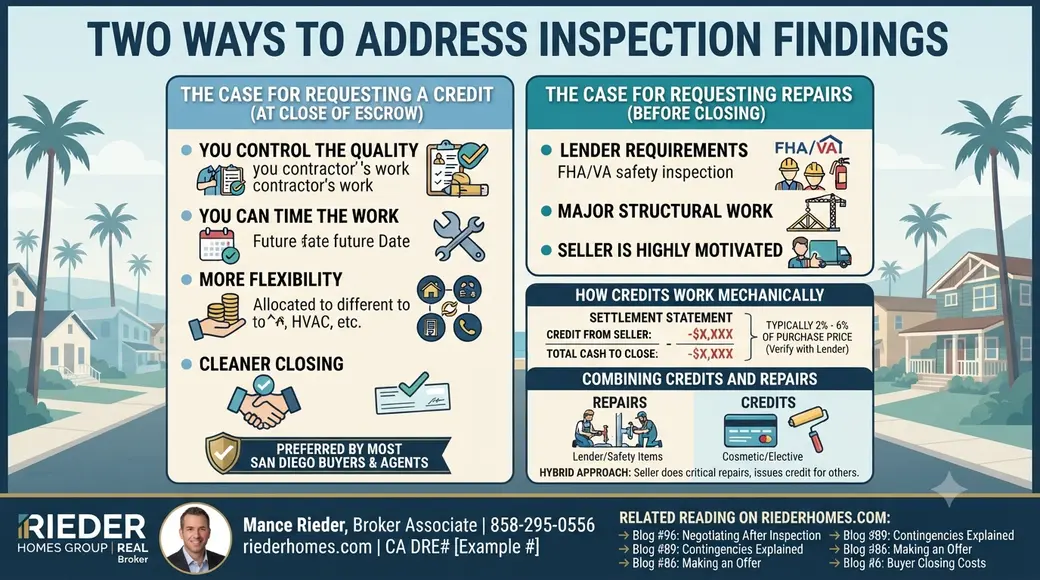 Should I Ask for a Repair or a Credit When Buying a Home in San Diego?