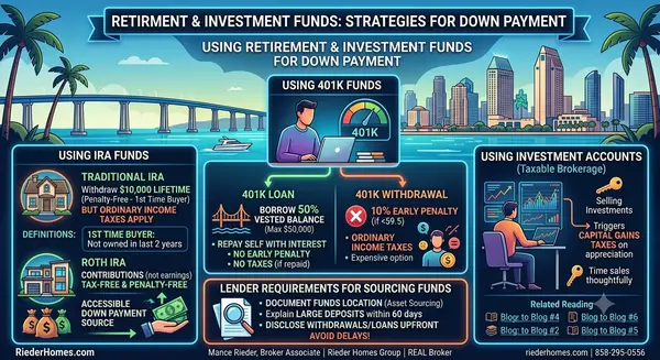 Can I Use Investment or Retirement Account Funds for My San Diego Down Payment?