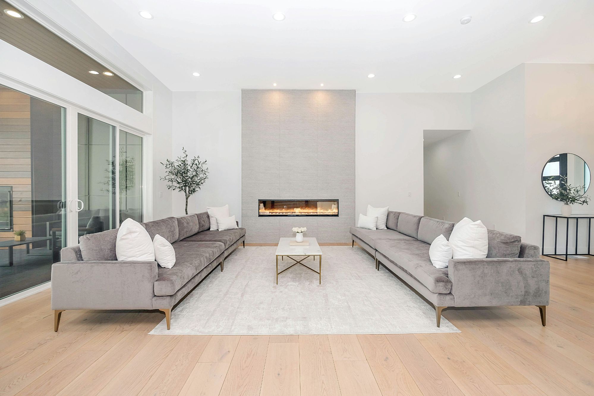 Beautifully staged living room interior North Idaho home listed for sale