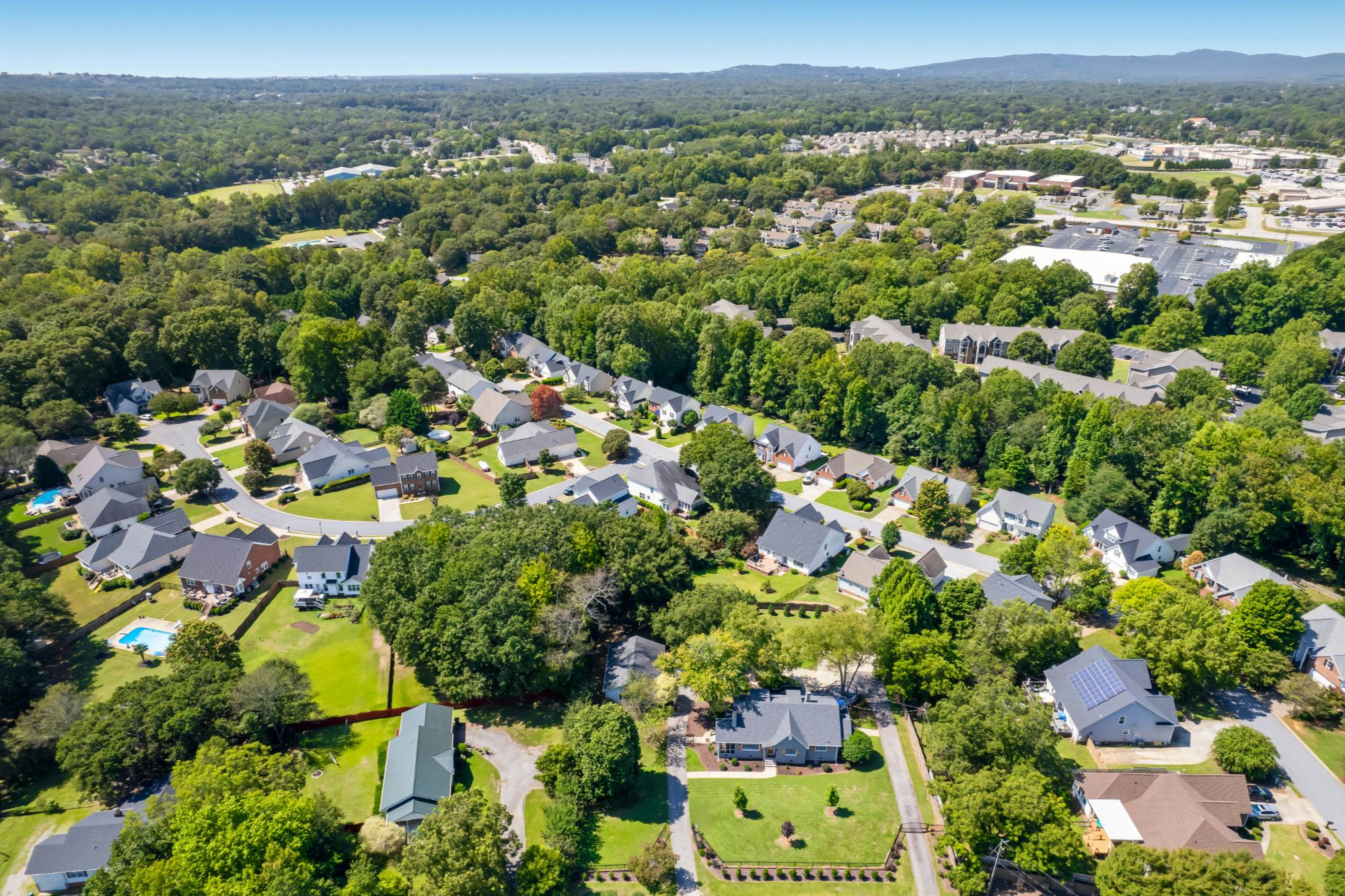 Coeur d'Alene Idaho residential neighborhood aerial view homes for sale