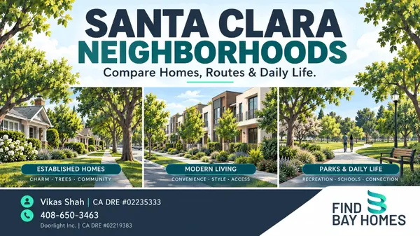 feature image of Santa Clara Neighborhoods for Home Buyers: Compare Homes, Routes & Daily Life