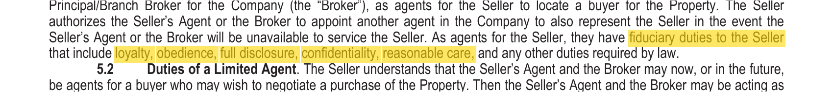 Limited Agency Consent Agreement Section 5