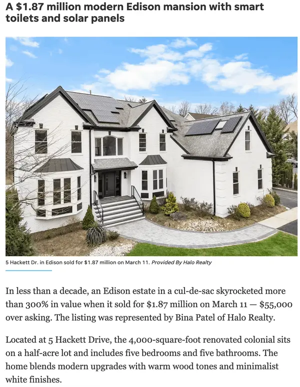 feature image of Bina Patel Spotlighted for $1.87M Edison Closing