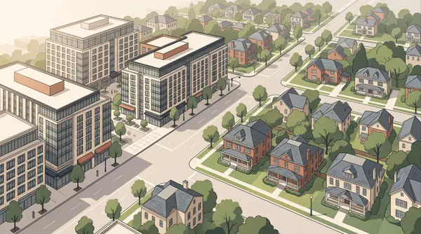 Friendship Heights redevelopment along Wisconsin Avenue in Upper Northwest DC