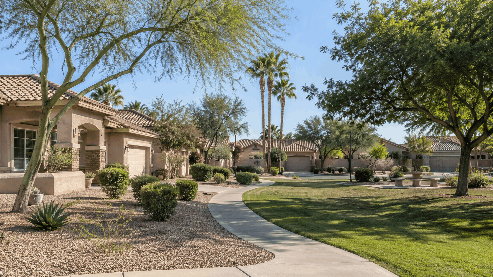 Luxury desert home with mountain views in Arizona, representing relocation and luxury living in the East Valley