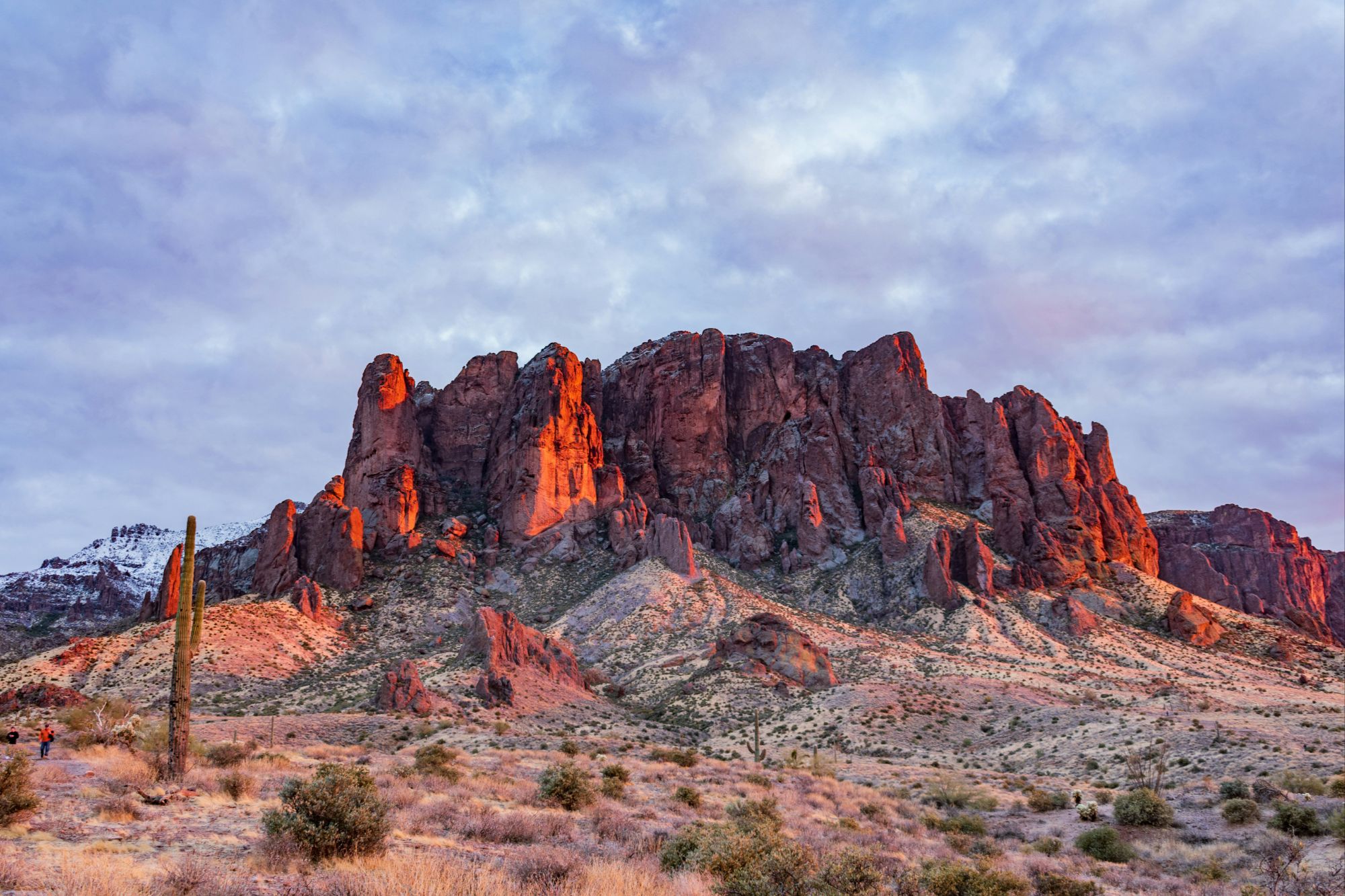 Superstition Mountains at sunset near Mesa Arizona