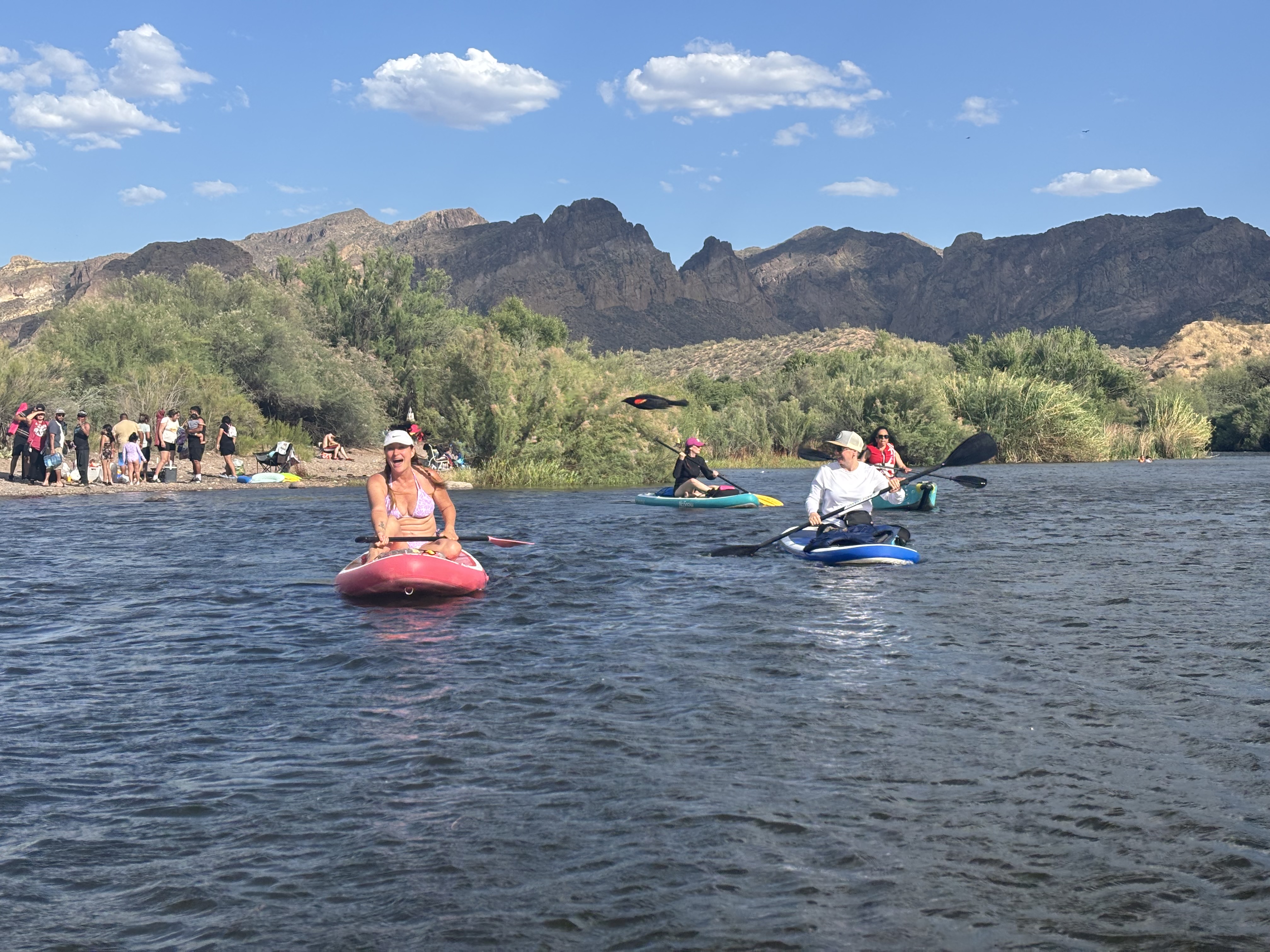 Melissa Bailey paddleboarding on the Salt River, a favorite local spot