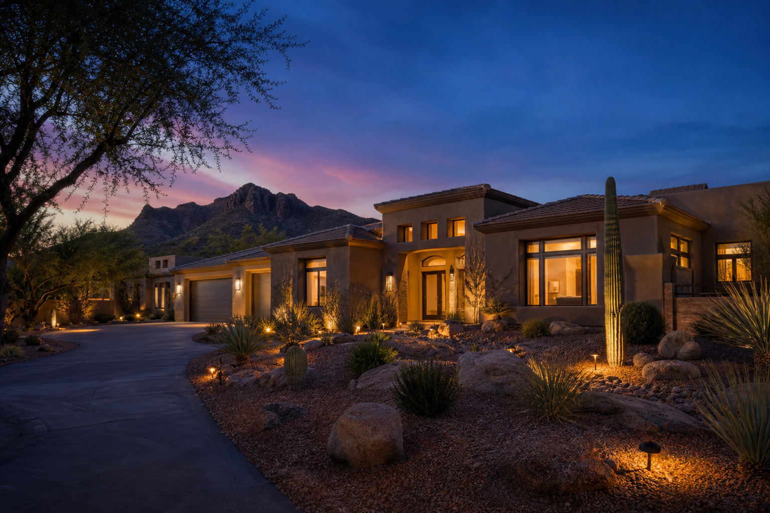 New construction home in the Mesa East Valley area with desert mountain views