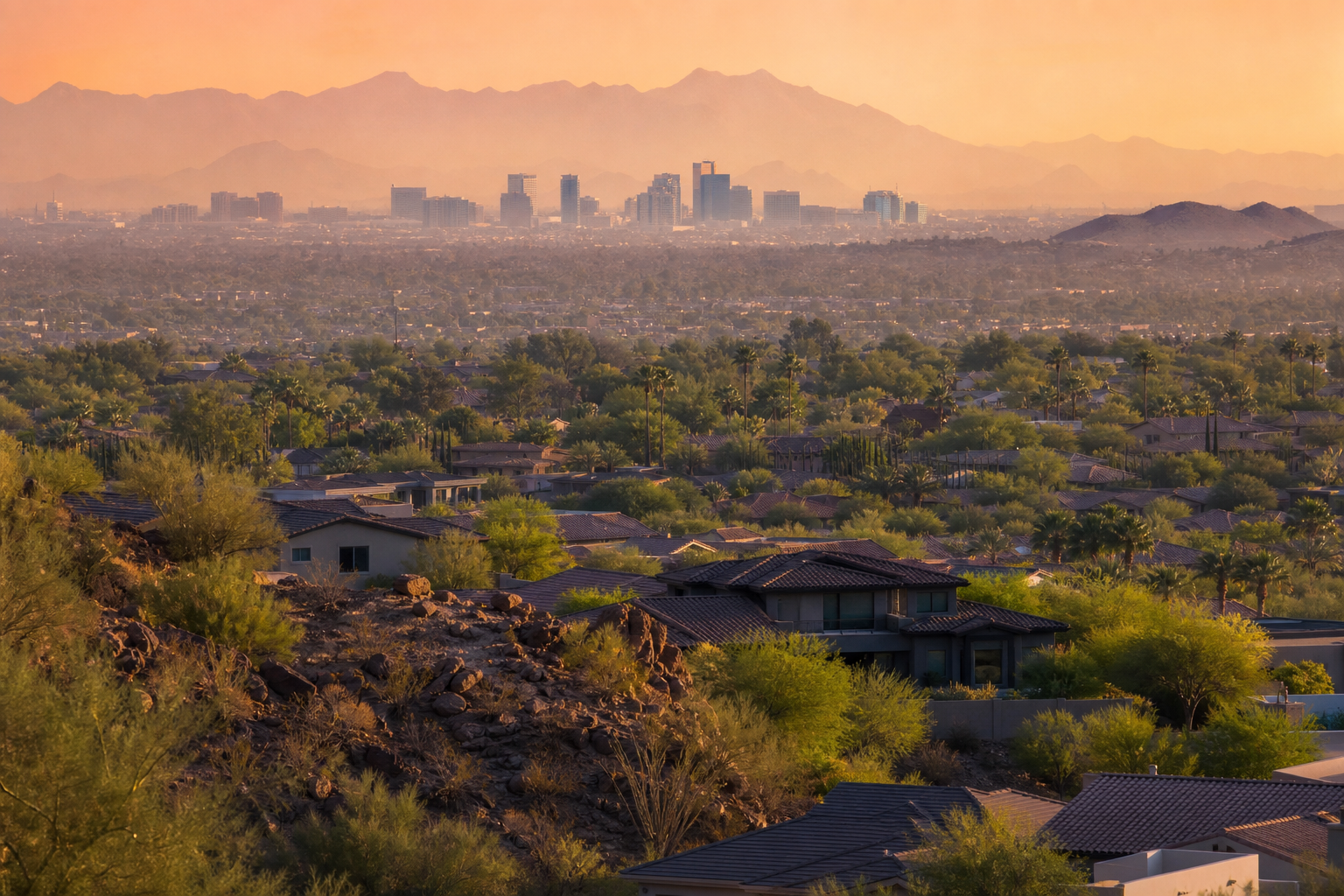 Upscale Craftsman-style home exterior in Mesa Arizona with desert landscaping