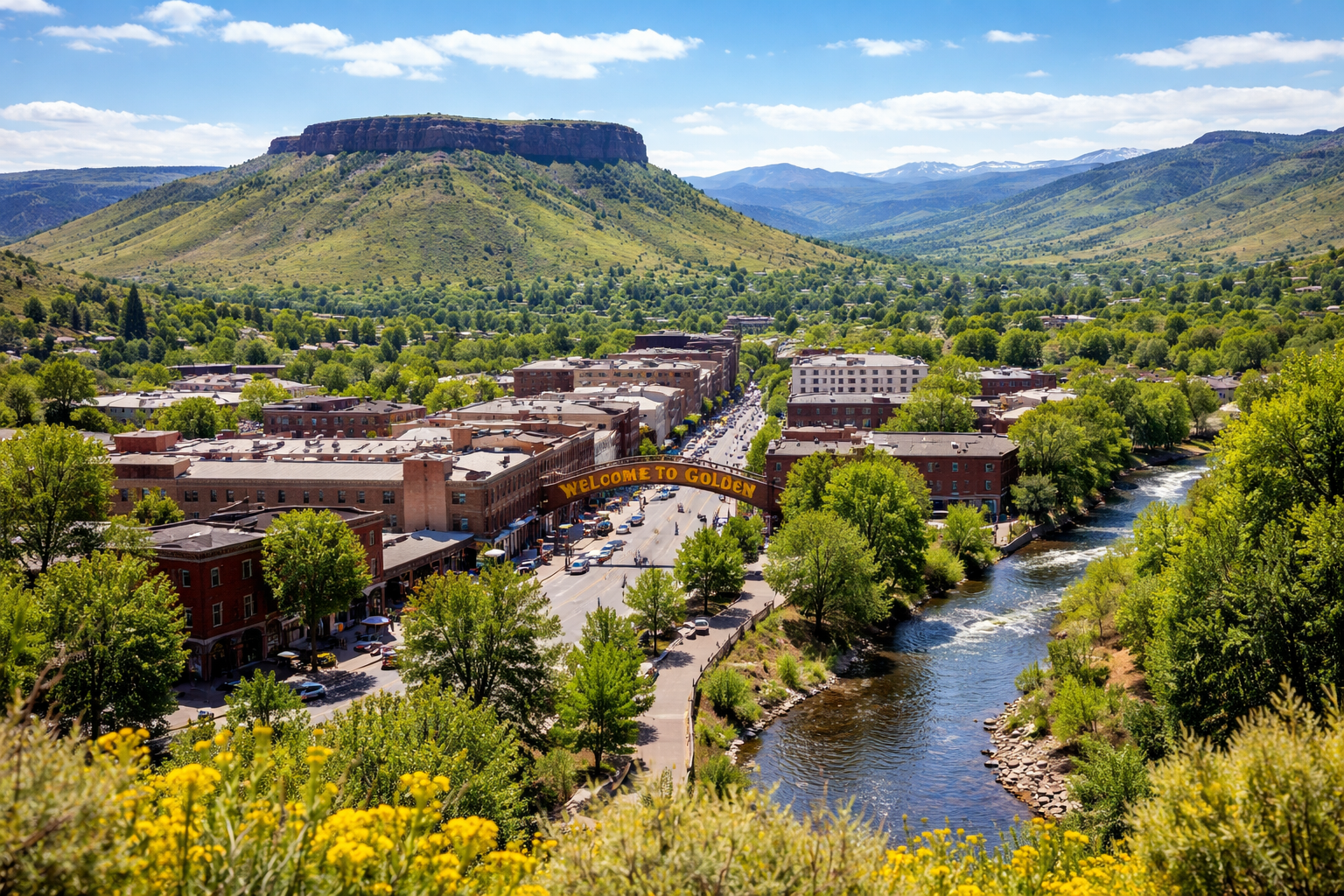 Golden, Colorado under sunny skies