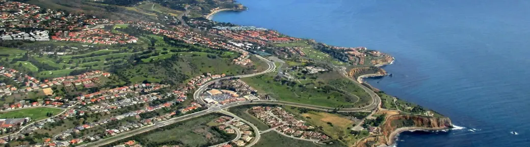 Aerial view of the Palos Verdes Peninsula coastline
