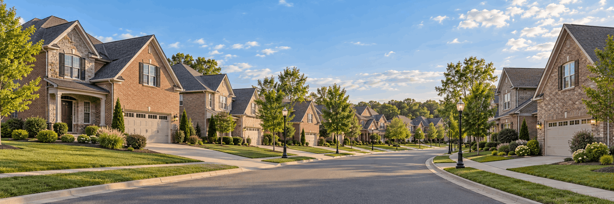 Farmington Brick Homes at Golden Hour