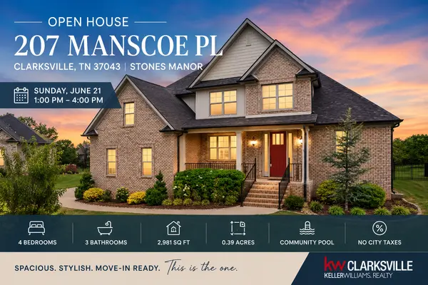 207 Manscoe Pl Clarksville TN Home for Sale in Stones Manor | Open House Near Kirkwood Schools