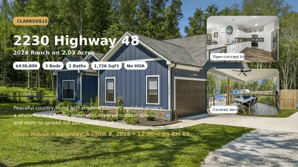 2230 Highway 48 in Clarksville: A 2024 Ranch Home on 2.03 Acres
