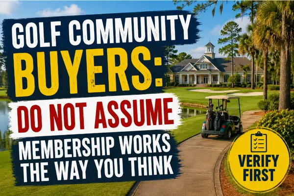 Golf Community Buyers: Do Not Assume Membership Works the Way You Think,Joel Androna