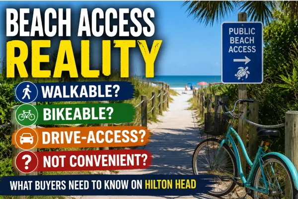 feature image of Hilton Head Beach Access: Walkable, Bikeable, Drive-Access, or Not Really Convenient?