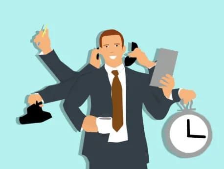 Illustration of a man working very hard