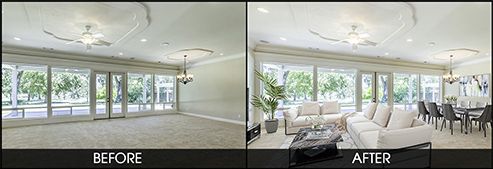 Image of a before and after room preparation