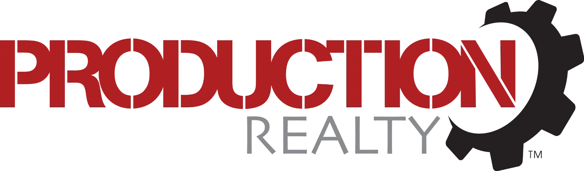 Production Realty Logo red black grey