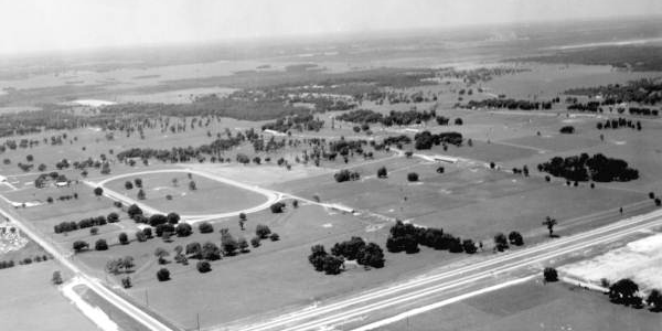 An aerial view of Ocala horse farms from 1965, courtesy of FloridaMemory.com