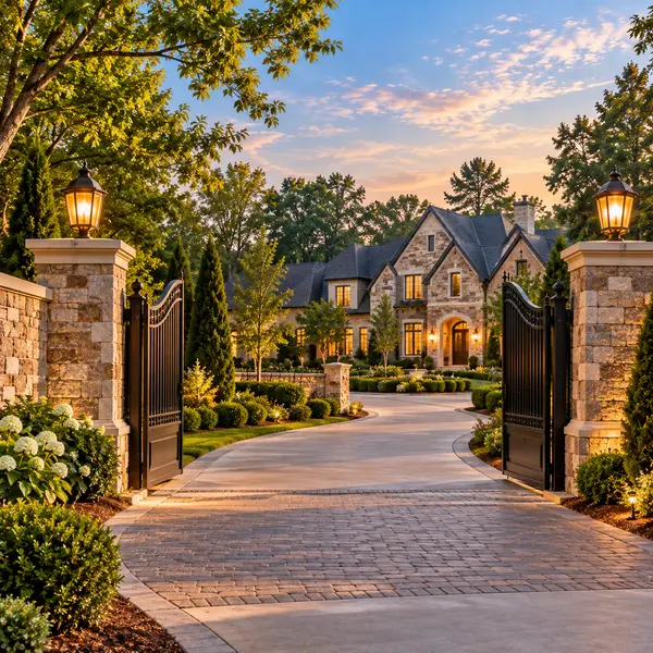 Dusk at the Grand Estate Gate