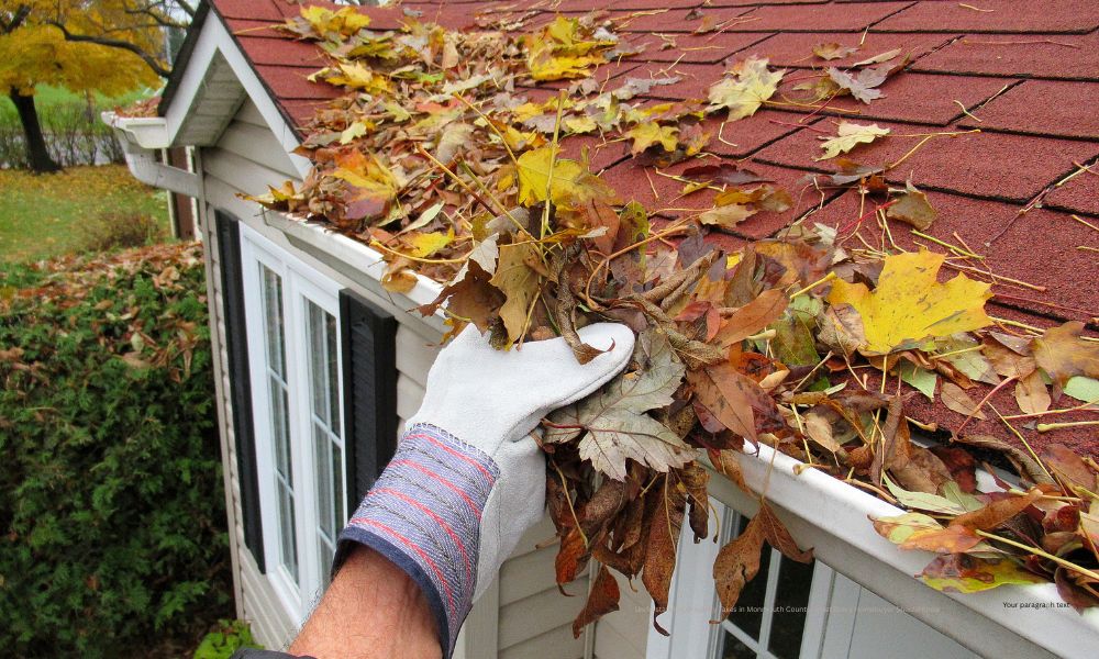 Homeowner performing simple seasonal maintenance outside the home.