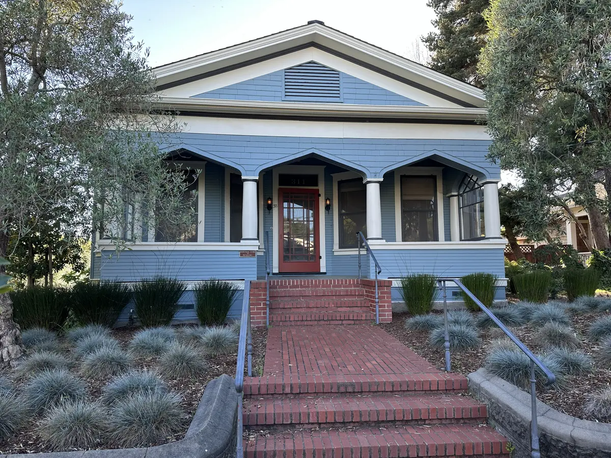 PetalumaBlueCraftsmanRedDoor