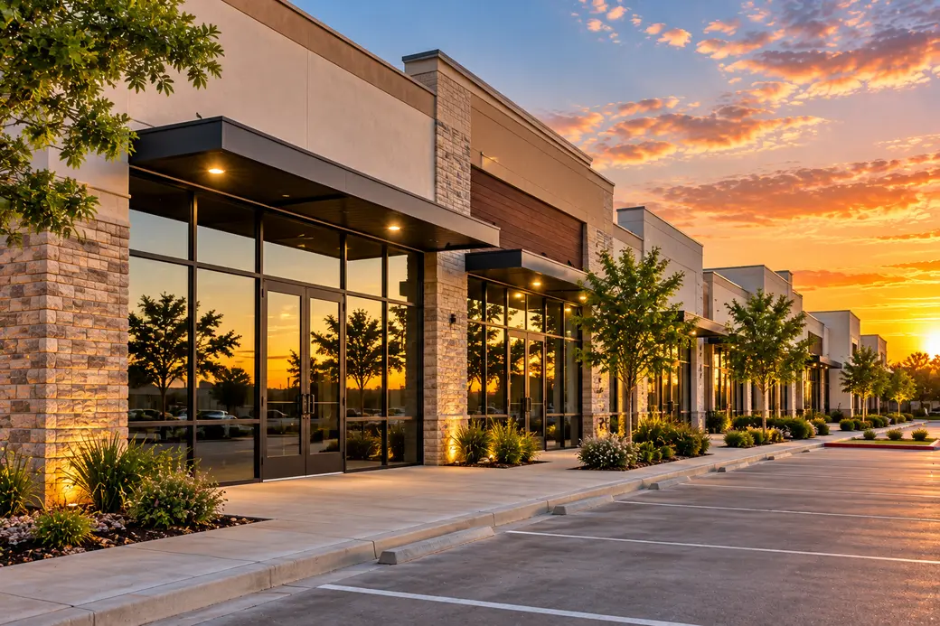 Golden Hour Modern Retail Plaza