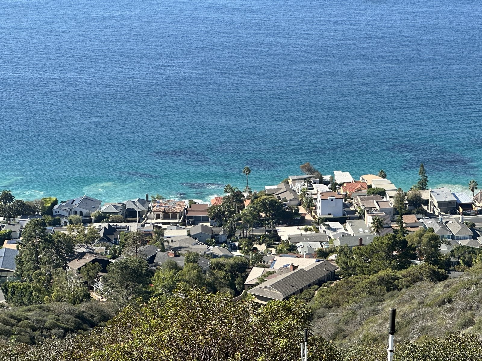 Homes on a hillside above the ocean in South Laguna, Laguna Beach