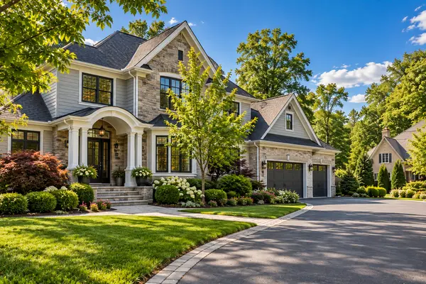 Luxury Colonial Home and Lush Landscaping