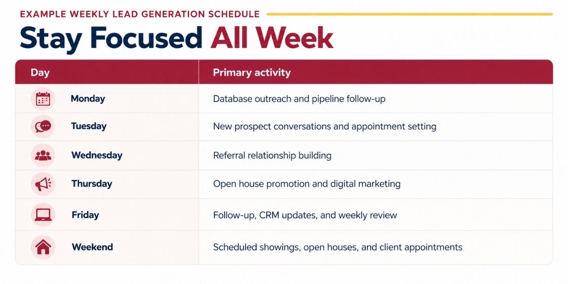Build a Lead Generation Plan Around Weekly Activities