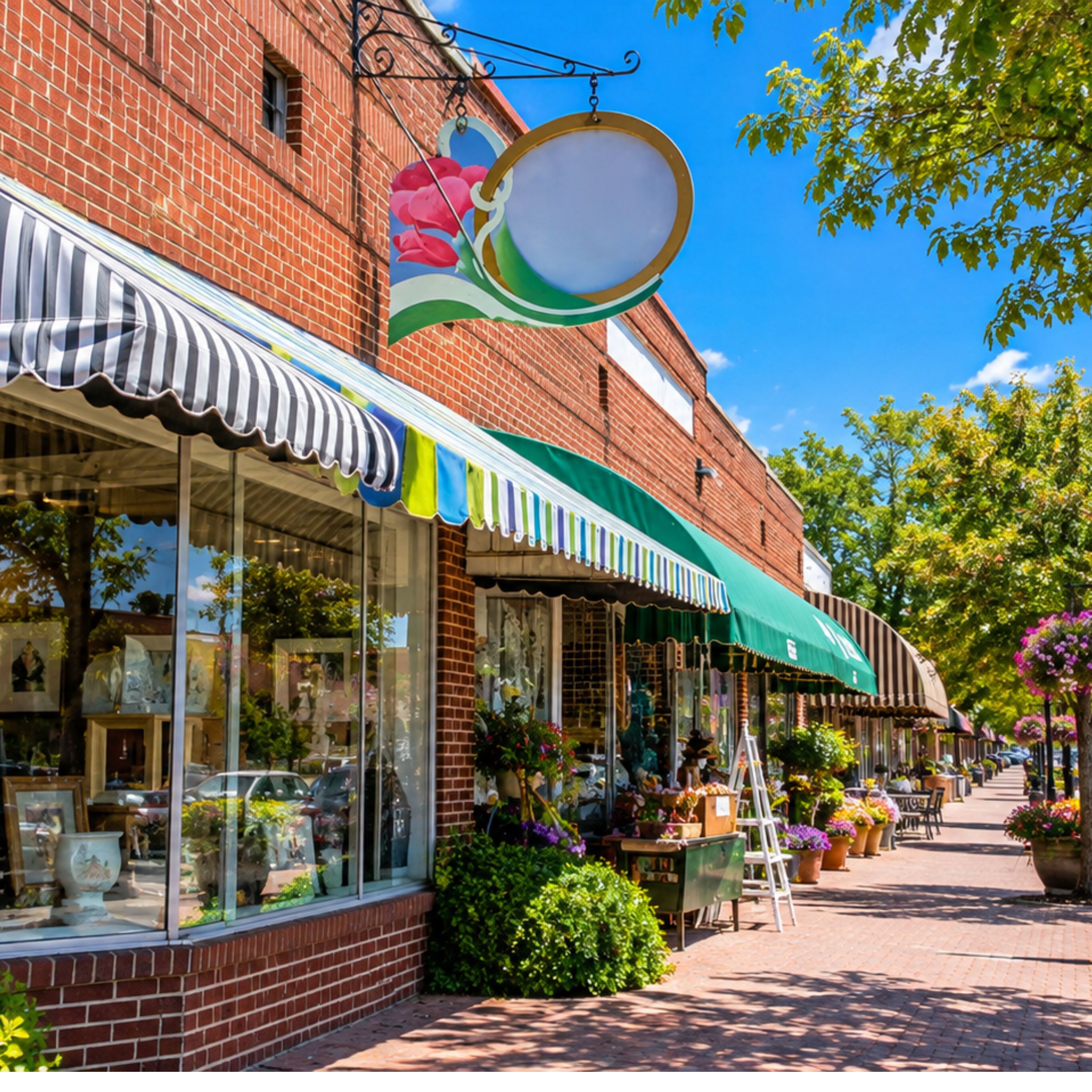 Downtown Leonardtown community streetscape in Southern Maryland.