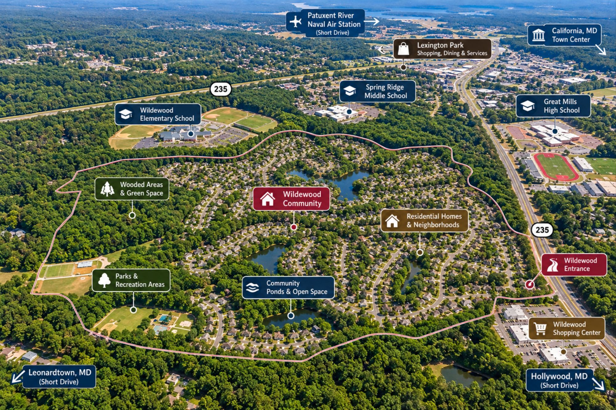 Wildewood Community Aerial Map