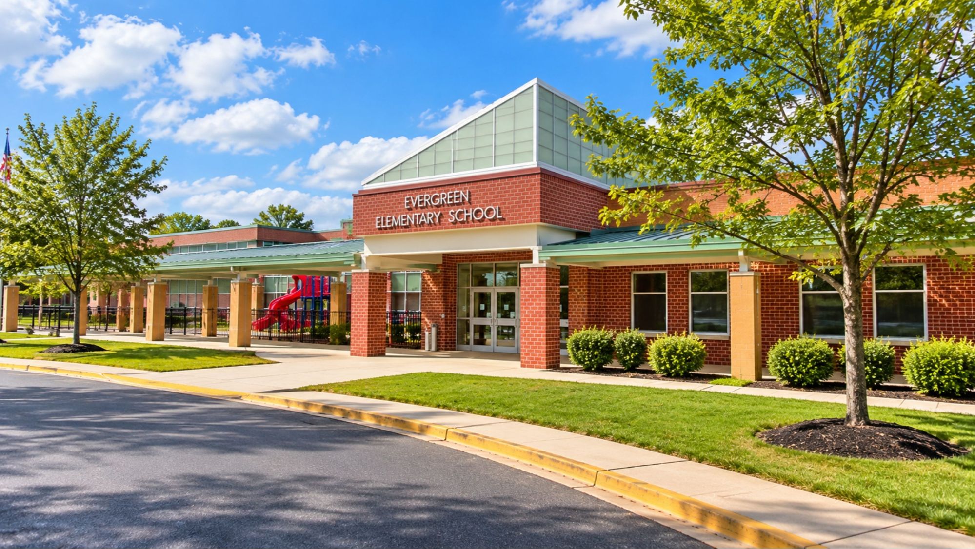  Evergreen Elementary School Entrance