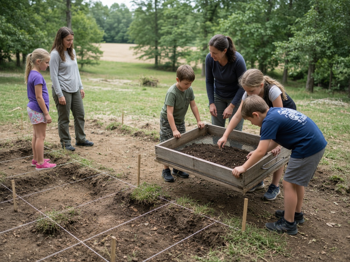 Family archaeology program in Saint Leonard, Maryland.