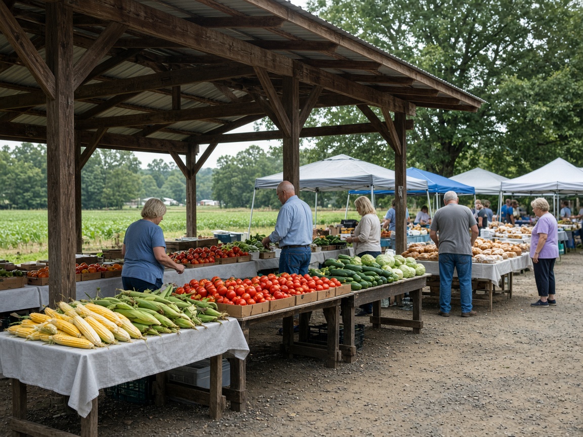 Farmers market near Hughesville, Maryland.