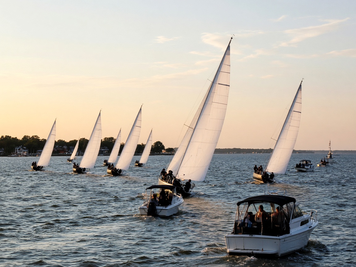 Wednesday night sailboat races in Annapolis, Maryland.