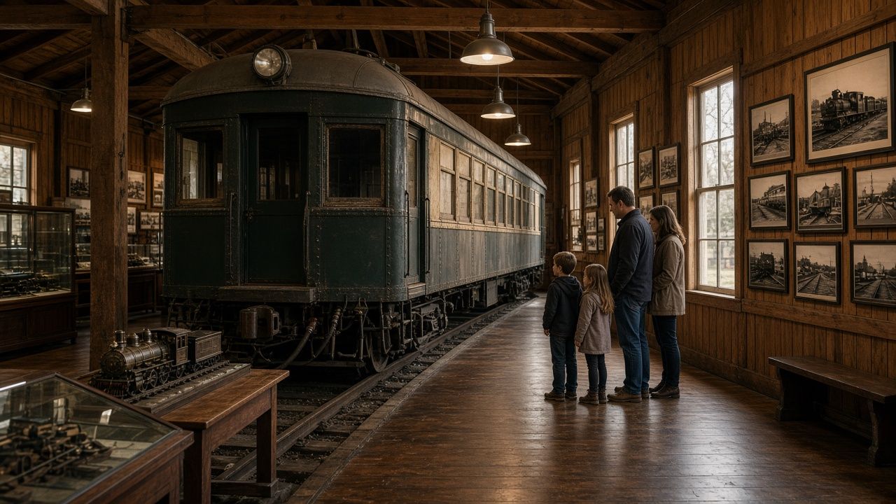 Exhibits inside the Chesapeake Beach Railway Museum in Chesapeake Beach, Maryland