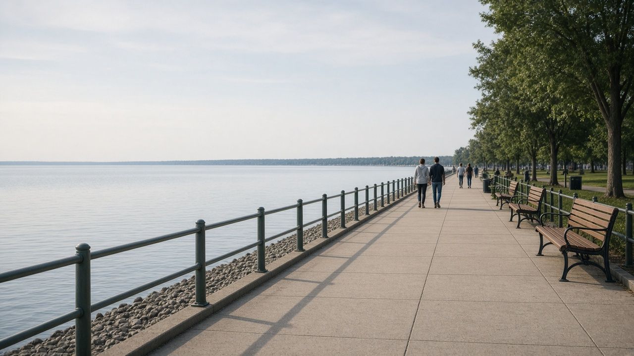 Boardwalk along the Chesapeake Bay in Chesapeake Beach, Maryland