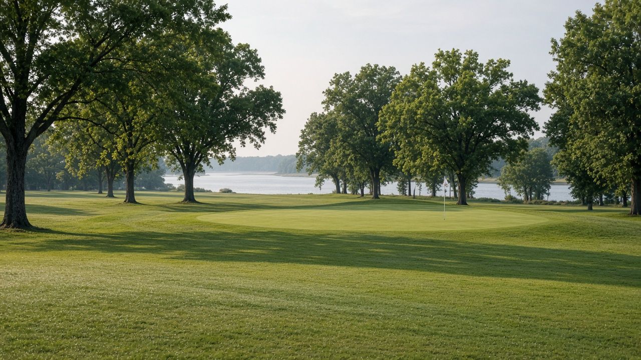 Golf course fairway beside the Wicomico River near Charlotte Hall, Maryland