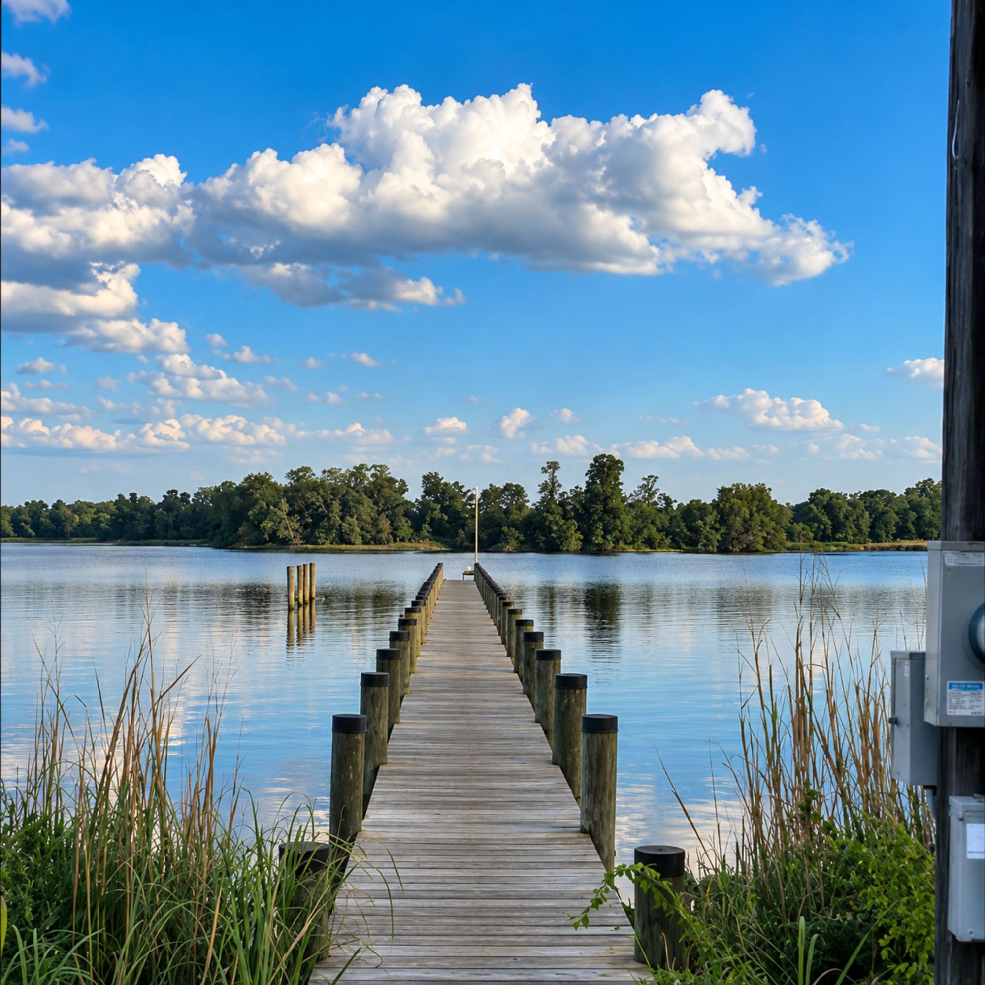 Waterfront pier illustrating the recreational character of Maryland shoreline communities.