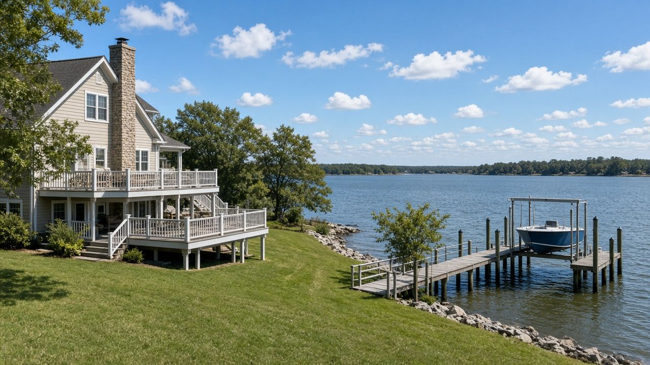 Waterfront home with a private pier on a creek in Hollywood, Maryland