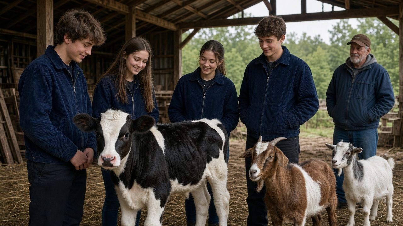 FFA students caring for farm animals in St. Mary's County, Maryland