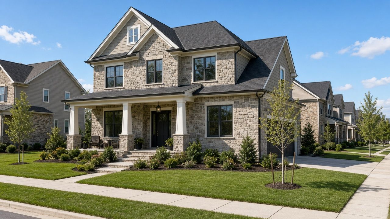 Stone front single family home in Waldorf, Maryland