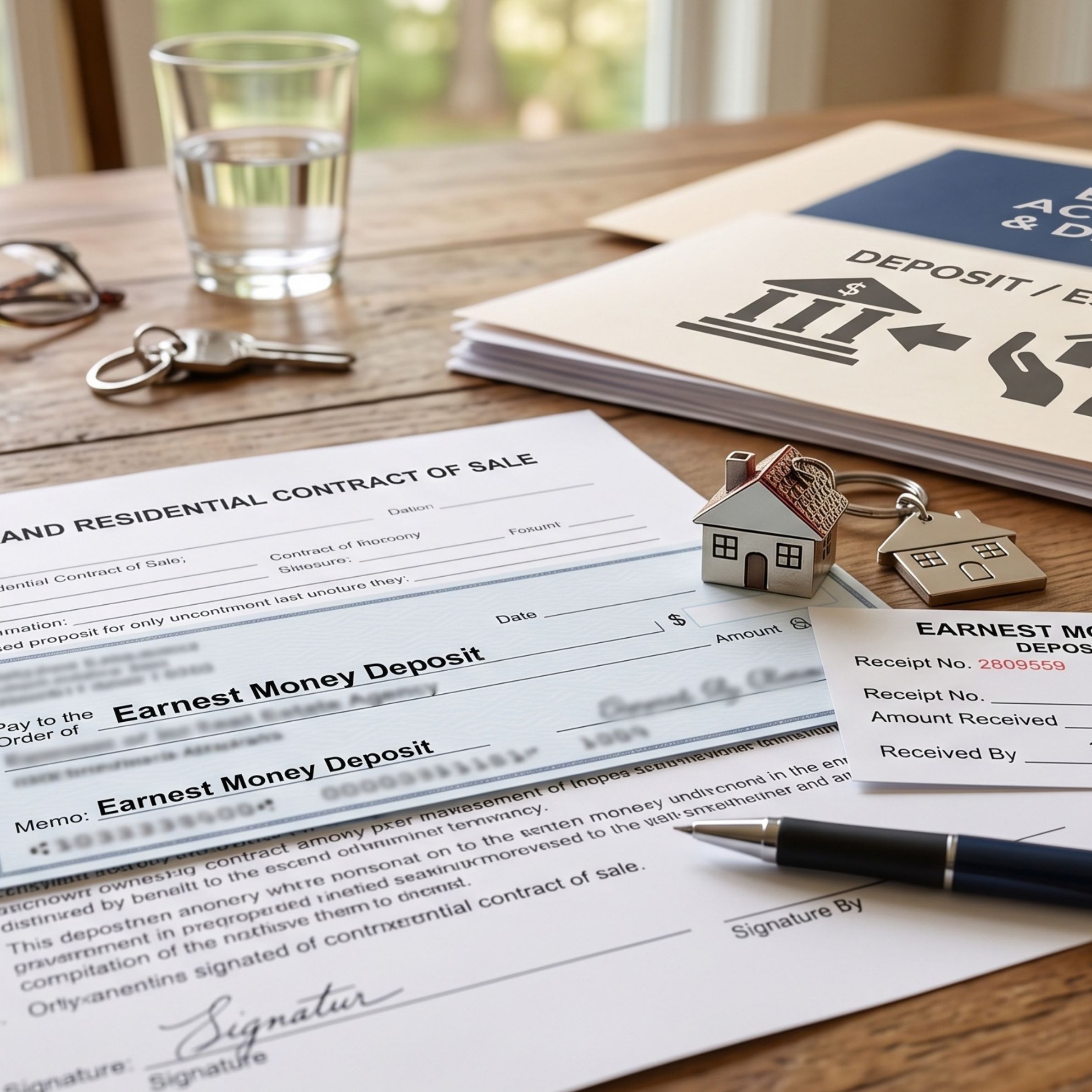 Earnest money deposit paperwork for a Maryland home purchase.