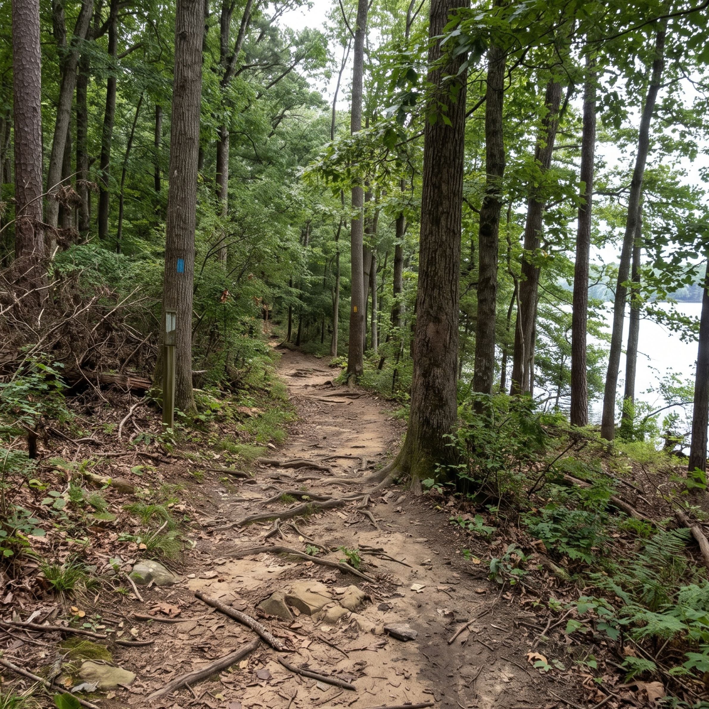 Wooded hiking trail in St. Mary’s County, Maryland