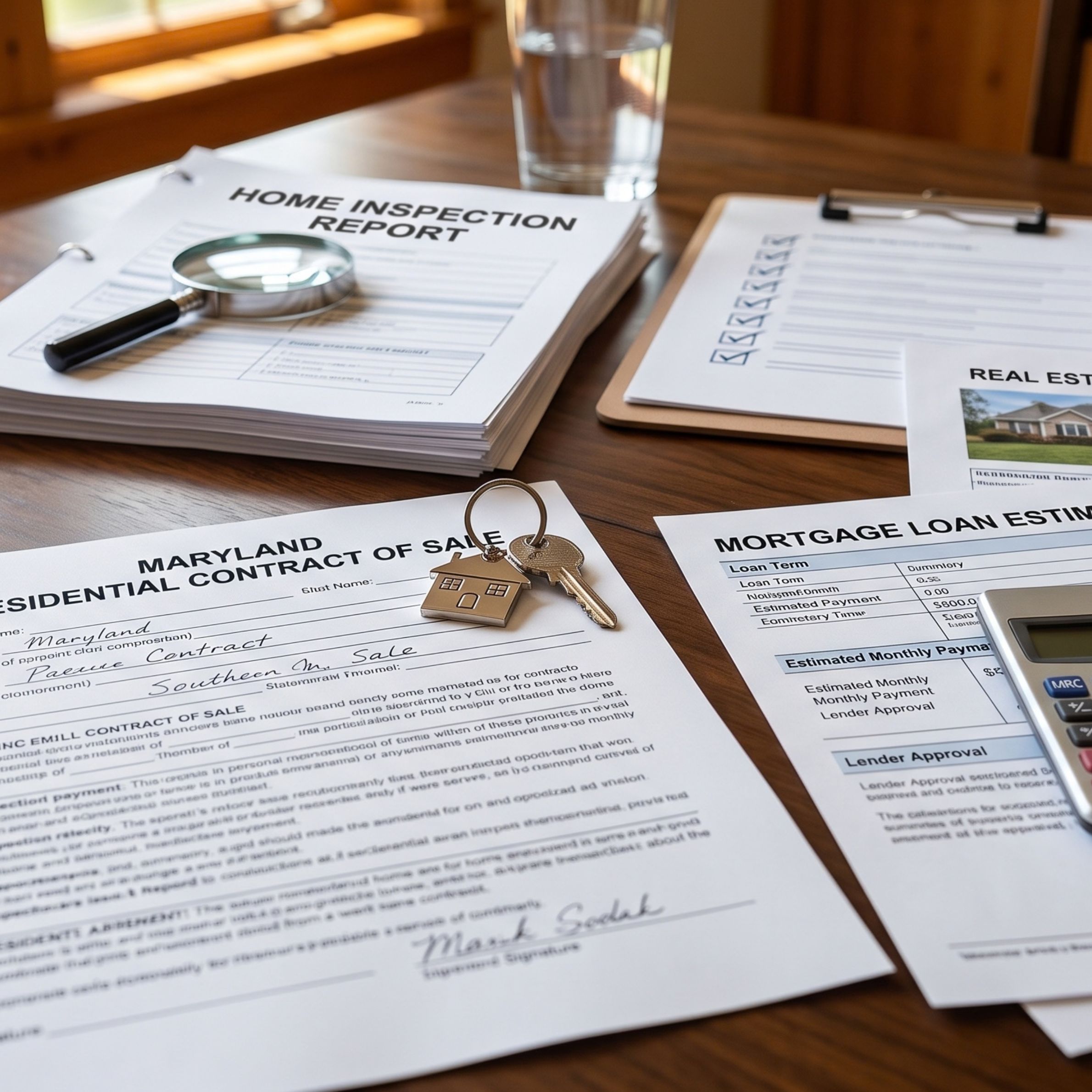 Real estate contract and contingency checklist.