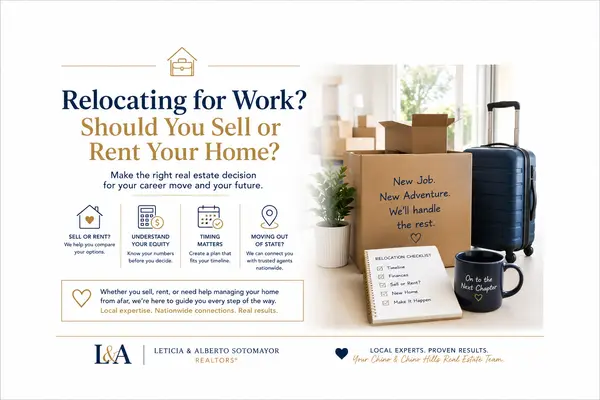 feature image of Relocating for Work? Should You Sell or Rent Your Home?