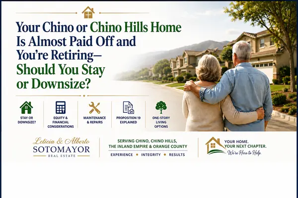 feature image of Your Chino or Chino Hills Home Is Almost Paid Off and You’re Retiring—Should You Stay or Downsize?